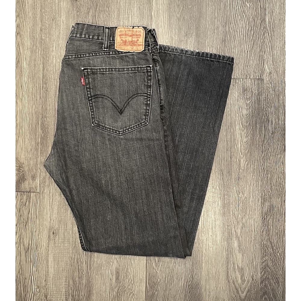 Levi's 505 Faded Black Jeans‎ Mens Fits 36x33 Tag 38x34 Straight Leg Y2K Denim